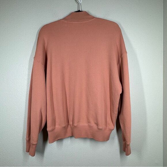 ATM Anthony Thomas Melillo French Cotton Terry 1/4 Zip Sweatshirt Pink Small - Picture 5 of 6